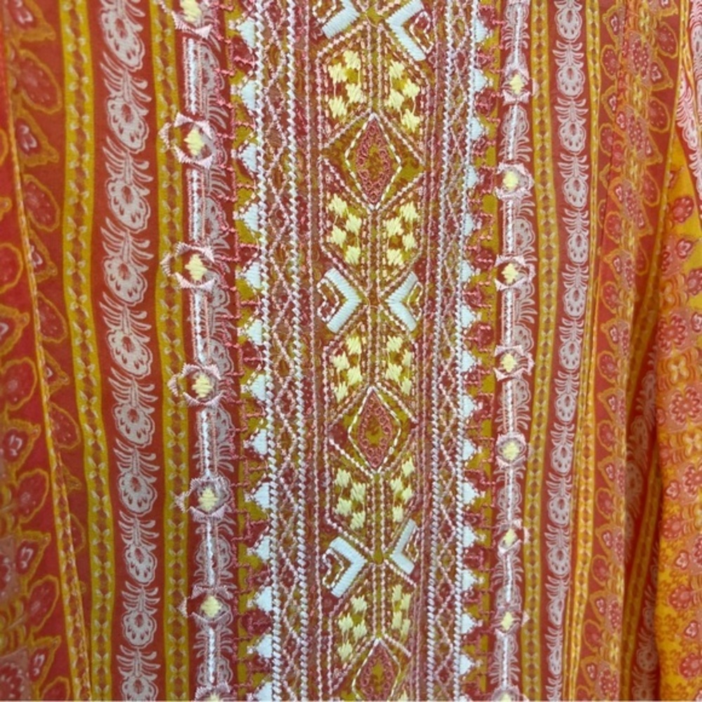 Sundance Lightweight Embroidered Tunic Top Go Beyond Boho Semi Sheer XS - Picture 2 of 4